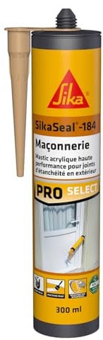 SIKA - Mastic acrylique haute performance - SikaSeal-184 Maçonnerie beige - Réparation de fissures - Joints d’étanchéité - Extérieur - 300 ml