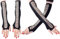 SEAUR Damen Armstulpen Schwarz Goth Punk Handschuhe Fingerlos Elastisches Fischnetz Armwärmer für Cosplay Karneval Party Halloween Kostüm - 2 Paar