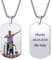 AOTXOXTOA Edelstahl Halskette Hundemarke Anhänger mit Verstellbarer Kette Schlüsselanhänger Schalldämpfer Personalisierte Fotogravur Bild für Männer Frauen Memorial Image Schmuck Geschenk