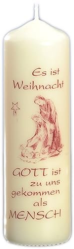 Kopschitz Kerzen Weihnachtskerze mit Krippenmotiv Elfenbein 170 x Ø 50 mm, 1 Stück