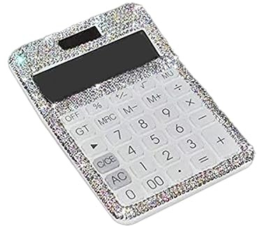 Jandra Rhinestone Crystal Dazzling 12 DíGitos Solar y BateríA de Doble Potencia, Calculadora con Pantalla LCD para Oficina, Escuela