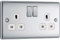AMK® BG Nexus Polished Mirror Chrome 13amp Double Plug Socket 2 Gang Decorative Sockets White Inserts