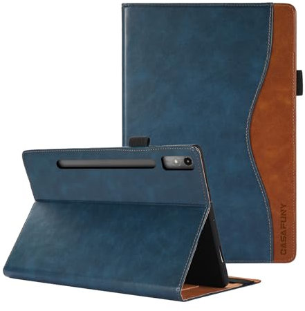 CASAFUNY Case for Lenovo Tab P12 12.7 Inch 2023 Tablet Cover, Shockproof Protective Case with S Pen Holder Protective Cover for Lenovo Tab P12 2023, Blue