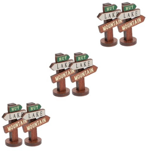 BESPORTBLE 6stücke Mini Holz-schildposten Vintage Garten Dekoration Für Miniatur Landschaft Aus Sicherem Und Robustem Holz Für Feengärten Und Kreative Designs