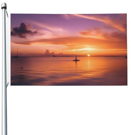 Gartenflagge See the Sunset in Miami, 90 x 150 cm, für den Außenbereich, Banner, Brise, farbecht, Flaggen für Zuhause, Haus, Außen- und Innendekoration