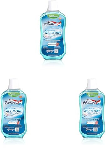 Odol-med3 Mundspülung All in One, alkoholfreie Mundspülung, 500ml (Packung mit 3)