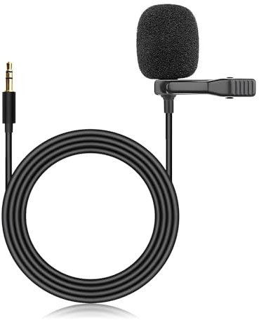 Podofo Microphone Externe pour Autoradio 3,5 mm, Microphone Externe 3,5 M pour Autoradio, Unité Principale du Véhicule, Bluetooth, Audio Stéréo, Plug & Play