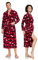 COLORFULLEAF Weihnachts Bademantel für Paare, Flanell Fleece Morgenmantel mit Taschen&Gürtel, Winter Warme Lange Sauna Schlafanzug(Red Plaid Pattern,Herren,XL)