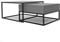 GREKPOL Couchtisch Elegant 2in1 - Wohnzimmertisch - Kaffeetisch - 36x60 / 41x70 - Beistelltisch - Couchtisch mit Stahlgestell - Sofatisch - Modern - Teetisch (Grau + Glas)