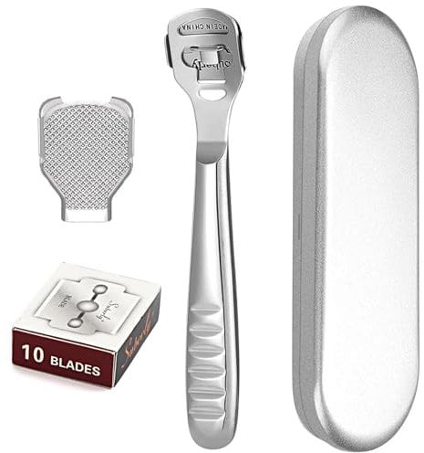 Stainless Steel Foot File Scraper - A Premium Pedicure Tool That Effectively Removes Crust Cracked Heels and Calluses - Professional Foot File Kit for Dry and Wet Feet Durable Stainless Steel Design