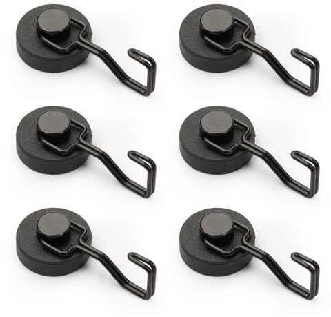NogmeTaa Ganci magnetici rivestiti in gomma, piccoli ganci magnetici impermeabili, forti ganci magnetici al neodimio da appendere in cucina, ufficio, garage, magazzino, confezione da 6