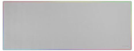 Mars Gaming MMP224, Tappetino Gaming XXL 880x330mm, Bordo Rainbow, Base Antiscivolo in Gomma Naturale, Superficie Nanotextile ad Alta Precisione, Tappetino Flessibile, Bianco