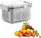 Furtryvl Fruit Containers for Fridge | Leakproof Refrigerator Colander Bins - Drainable Stackable Fruits Vegetable Container with Lid and Removable Colander
