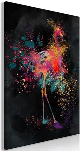 KunstLoft Wandbild 'Flamingo Colour Vertical' 80x120cm | Kunstdruck auf Leinwand