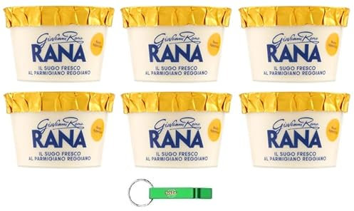6x Giovanni Rana Sugo Fresco Parmigiano Reggiano,Frische Parmesankäse-Sauce 150g + Beni Culinari Kostenloser Schlüsselanhänger