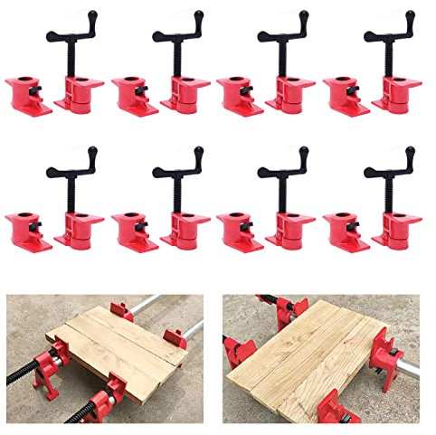 JDBDU Set di 8 morsetti a vite per tubi da 3/4 pollici, set di morsetti per legno, morsetti professionali per tubi a sgancio rapido, morsetto fai da te