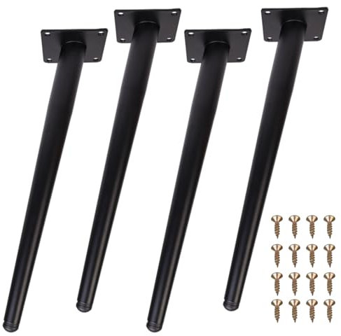 Zllzpzd Pieds de Table en Métal Noir,40 cm Pieds de Meubles Inclinés,Pieds de Meubles Coniques,Pieds pour Tables Basse Canapés Meubles TV Chaises Armoires Pieds d'armoire de Remplacement.4 Pièces
