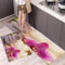 JRZEOCI Küchenteppich Läufer 2 Stück, rutschfest Waschbar Küchenläufer, Kieselsteine Und Blumen Küchenmatte Teppich Set, Blumen Weich Teppich Für Küche Esszimmer Flur, 40X60+40X120Cm
