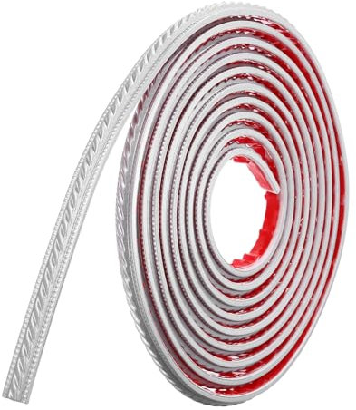 sourcing map Peel and Stick Molding Trim for Walls 0.6 x 16 ft Flexible Mirror Molding Trim Self-Adhesive Wall Paneling Strip Wallpaper Border for DIY Floor Wall Baseboard, Silver