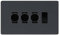 BG Evolve Matt Grey 4 Gang Custom Grid Switch 3x LED Dimmer 1x 2 Way Switch