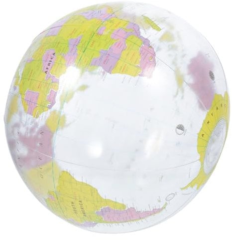 NUOBESTY aufblasbarer Spielbälle im Freien aufblasbarer Pool Schwimmbad PVC Strandball Zoll Strandball mit Weltkarte Design PVC-Weltkugel Wasserball großer Transparent