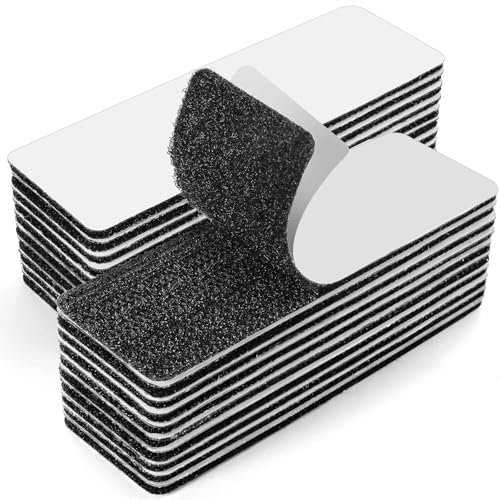 Traumarkeu 20 Pezzi Rettangoli Biadesivi in Feltro 3x10cm, Nastro Adesivo Forte per Tessuto, Nastro di montaggio per Casa, Ufficio, Garage (Colore Nero)