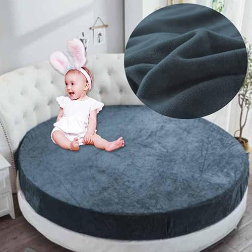 MTHGH Matratzenschoner Herbst und Winter Korallenvlies rund Dickes rundes Bettlaken Matratzenauflage Runder Matratzen Spannbettlaken Atmungsaktiv Mattress Protector(9,2m/Diameter)