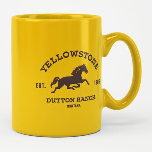 Yellowstone Offizielles Lizenzprodukt Dutton Ranch - Protect The Land Kaffeebecher (Gelb)