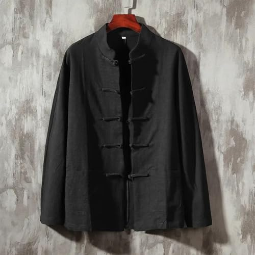 Costume traditionnel Tang pour homme - Veste confortable de Tai Chi pour diverses occasions - Taille 3XL - Noir