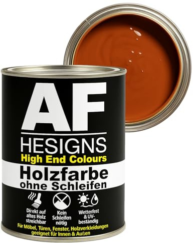 Alex Flittner Designs Möbelfarbe ohne Schleifen in Orangebraun RAL8023 | Kein Schleifen nötig - Direkte Anwendung auf alten Anstrichen, Holz, MDF oder lackierten Oberflächen - spart Zeit & Arbeit.