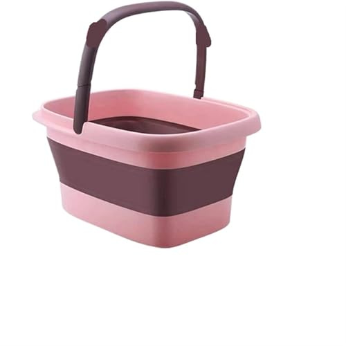 Folding Foot Soak Bucket Folding Foot Bathtub Tub Basin Foldable Spa for Soaking Stress Relief Portable Soak Bucket(Pink)