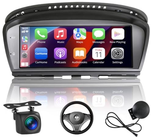 Pantalla Carplay Coche BMW Serie 3/5 Sistema CCC E60 E61 E63 E64 E90 E91 E92 (2005-2008) con e schermo da 8.8 pollici,CarPlay Wireless e Android Auto SWC Bluetooth GPS Mirror Link