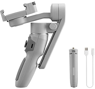 Smooth Q3 Phone Gimbal Stabilisateur portatif for Smartphone à 3 Axes for téléphone Intelligent Diffusion en Direct(Grey Combo)