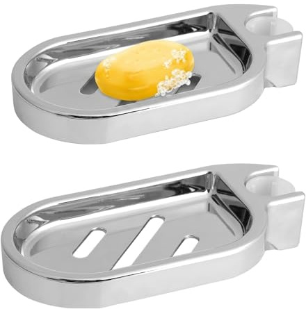 2 Pack Shower Soap Holder, Soap Dish for Shower Pole, No Drill Bathroom Organization, Portable Travel Solution, 24mm or 25mm Thick
