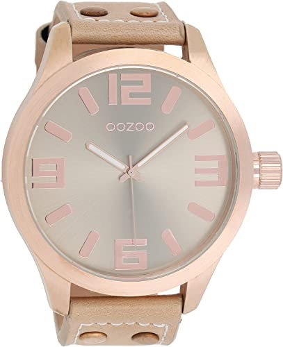 Oozoo C1101 Herrenuhr, Lederarmband, Sandfarben, Riemen
