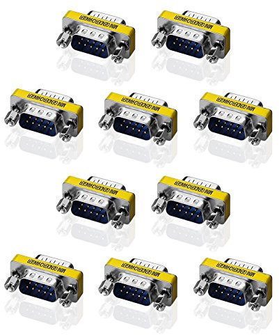10 x Gender Changer 9 pol Stecker Seriell Adapter RS232 Male 9-pol Com D-Sub DB9