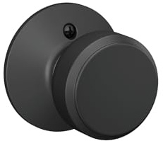 Schlage F170 BWE 622 Bowery Dummy Trim Knob, Matte Black | Non-turning dummy door knob with no latch or lock, Decorative door pull, One sided, Easy to install, Certified durability