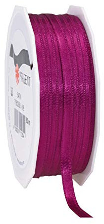 Präsent C.E. Pattberg Satin Purpur, 50 m Satinband zum Einpacken von Geschenken, 6 mm Breite, Geschenkband zum Dekorieren & Basteln, Dekoband, Anlass