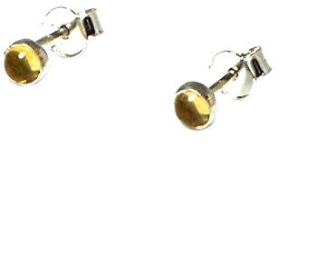Citrin Ohrstecker Sterling-Silber 925 - 4 mm (CTE1905161)