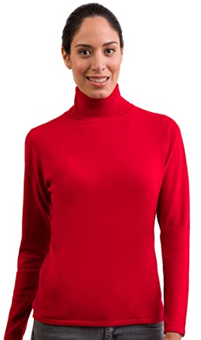 CASH-MERE.CH 100% Kaschmir Damen Pullover | Sweater Rollkragen 2-fädig