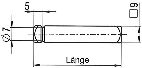Drückerstift einseitig für Standflügel 7676, 70 mm, Stahl verzinkt