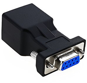 LFHUKEJI 9pin to Ethernet DB9 9-Pin Serial Port Female to RJ45 Female Cat5e/6 Ethernet LAN Extender Adapter