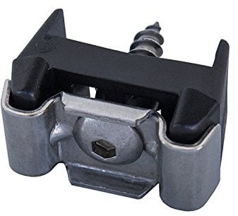 10x Zaunpfosten Halterung I Edelstahl Schraube I Inklusive Dübel & Klemmdeckel I Zaunpfosten / 60x40mm Standard-Pfosten I Stahl I Zaun I Gittermatten I Doppelstabmatte