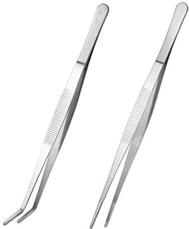 Healifty Pinzette in Acciaio Inossidabile Pinzette per Pinze Dritte e Curve Fai da te 2 pezzi (argento)