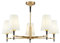 MAYTONI DECORATIVE LIGHTING Stilvoller Kronleuchter Zaragoza, Stil Art Déco H001CL-05BS Weiß, Gold, für Wohnzimmer, Esszimmer, Schlafzimmer, Küche, verstellbar, 5-flammig, exkl. 5x E14 (40W)