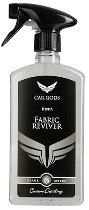 Car Gods Fabric Upholstery and Carpet Cleaner Freshener Reviver 500ml Stain Remover Interior Spray - Fresh Linen Fragrance - UV Brighteners Fresh Finish - Removes Dirt Grime Gum Food Ink - Non Foam