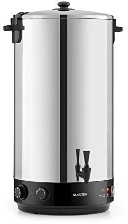 KLARSTEIN KonfiStar - Pastorizzatore, Pentola di Conservazione, Distributore di Bevande Calde, 30-110 °C, Timer: 20-120 min, Mantenimento del Calore, Maniglie Cool-Touch, Acciaio Inox, 60 L, Argento