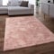 Paco Home Teppich Wohnzimmer Schlafzimmer Kunstfell Shaggy Hochflor Waschbar In Waschmaschine Flauschig Soft Einfarbig Rosa, Grösse:60x90 cm