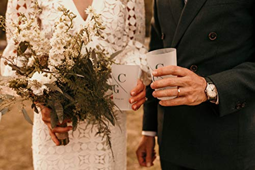 Gobelet de mariage personnalisé, eco cup, rose Fleuri, 50 pièces, 30 centiliters, Petit Mariage entre Amis