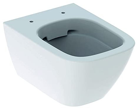 Geberit Smyle Square Inodoro suspendido de cisterna baja, saliente reducido, forma cerrada, sin borde 500379, Color: Blanco